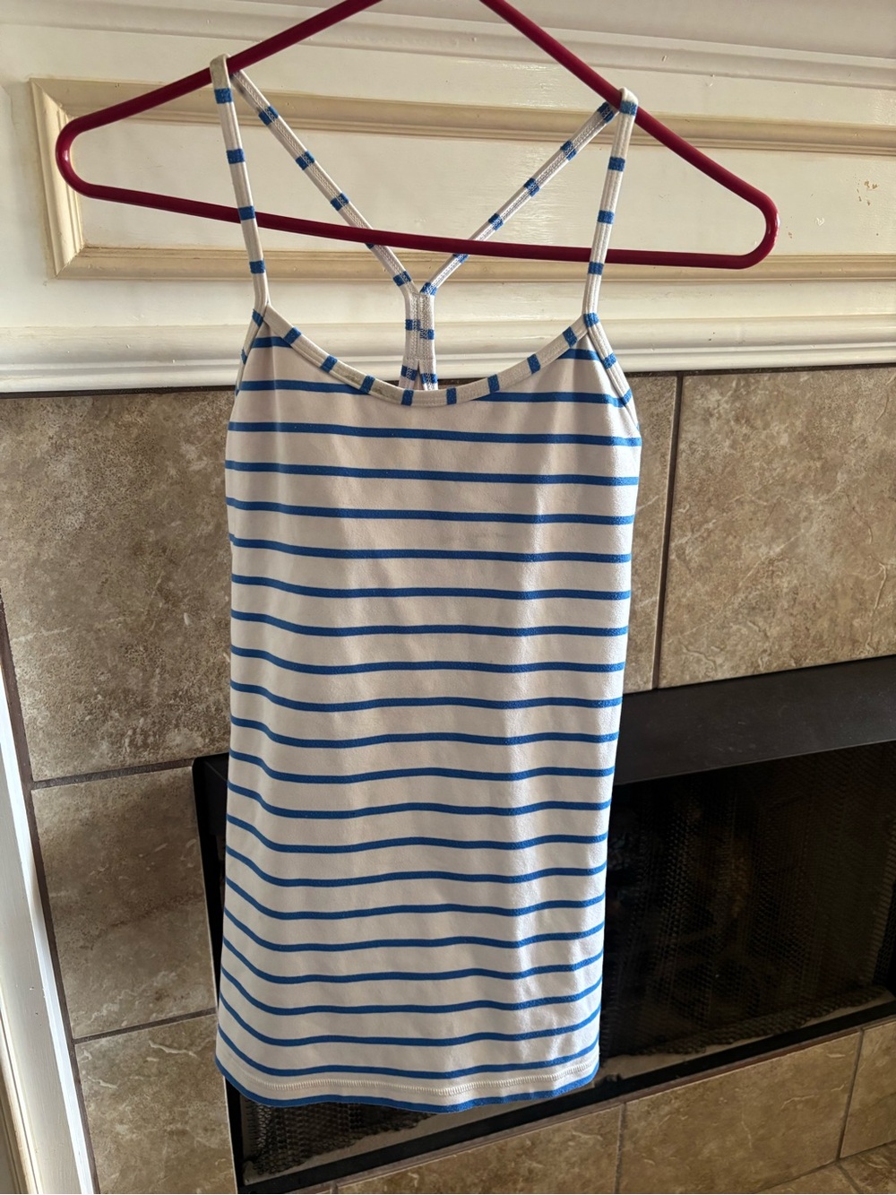 Striped Blue & White Spaghetti Strap Nightdress